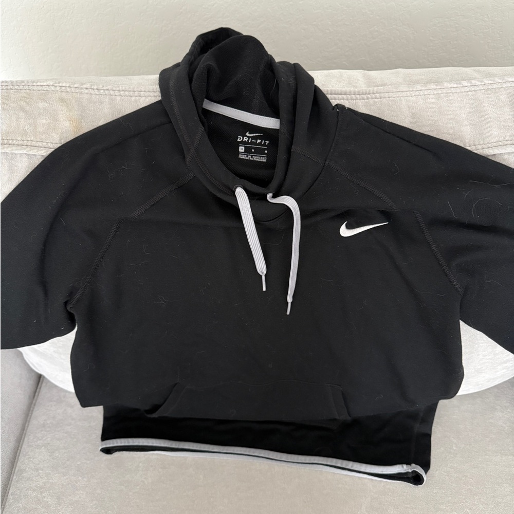 Nike Dri-FIT Black Hoodie with White Swoosh